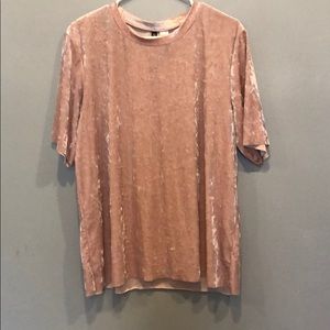 Crushed Velvet-like Long/oversized Tee